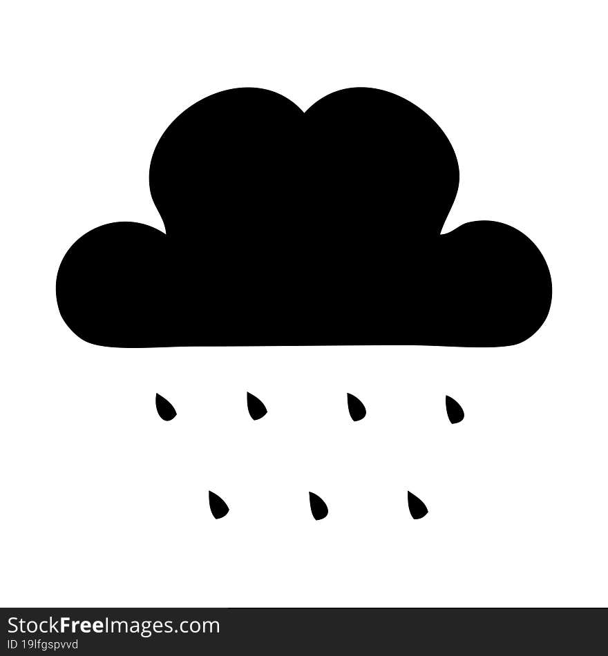 flat symbol rain cloud