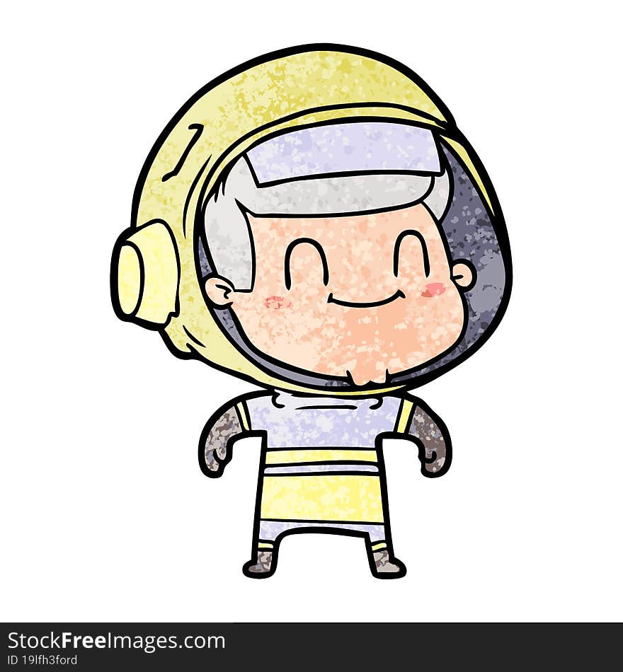 happy cartoon astronaut man. happy cartoon astronaut man