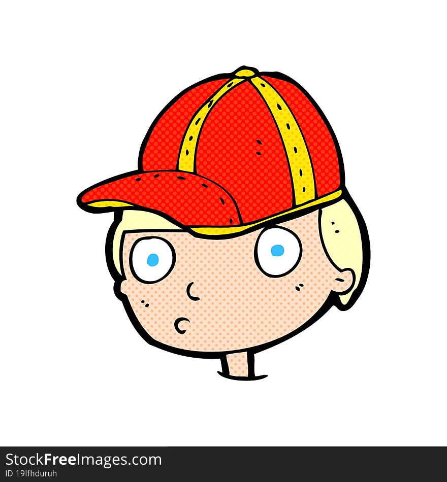 cartoon curious boy wearing cap