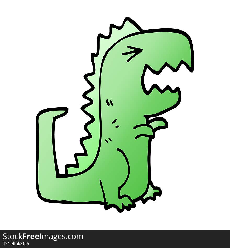 Cartoon Doodle Roaring T Rex