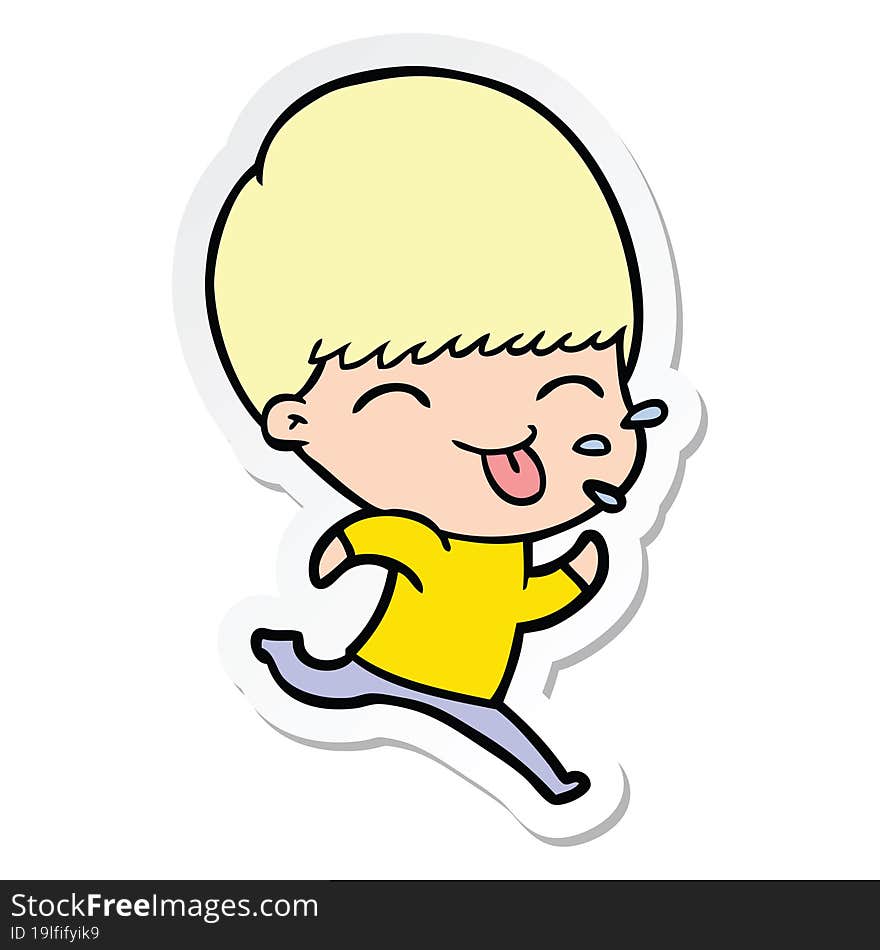 sticker of a cartoon rude man