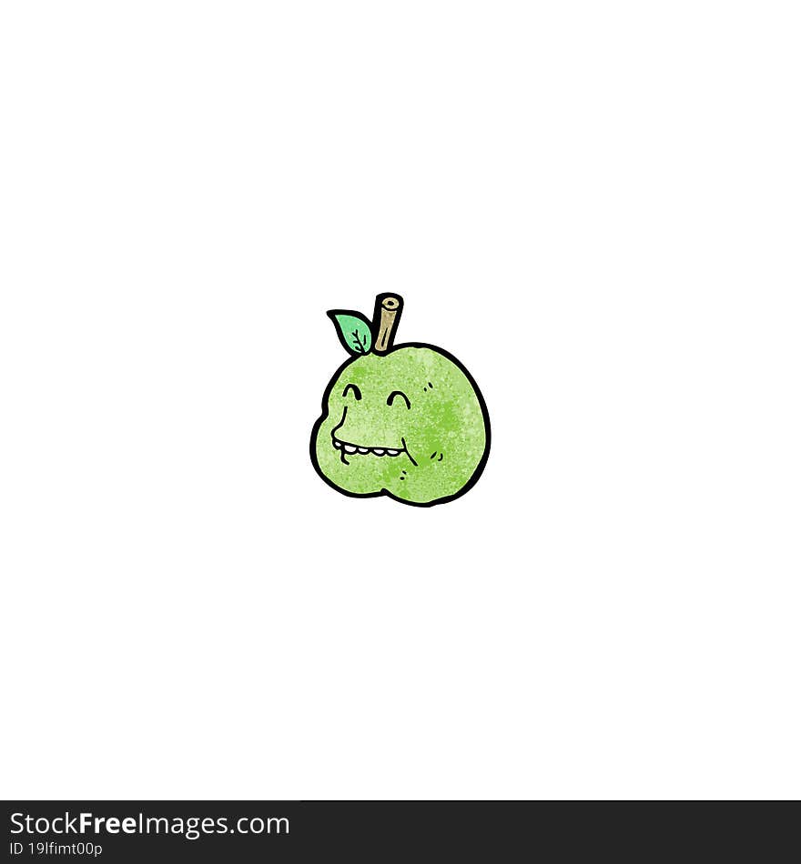 funny apple cartoon character