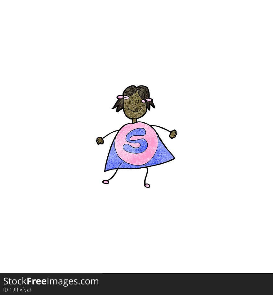 child\'s drawing of a superhero woman