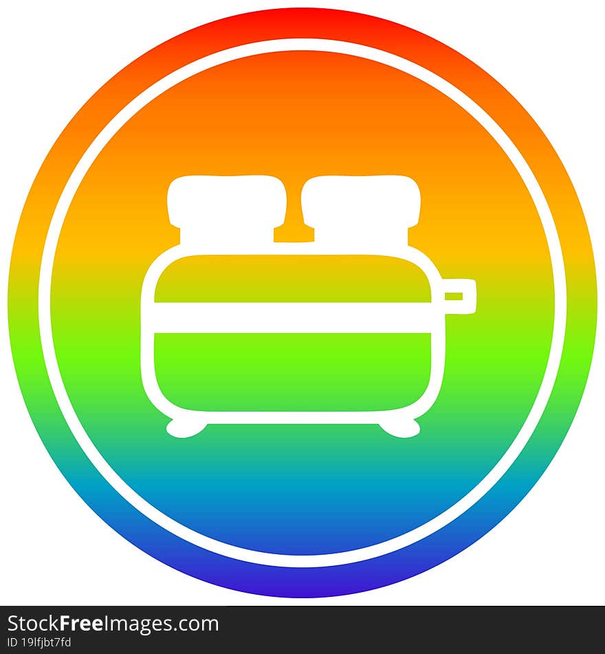 burnt toast circular in rainbow spectrum