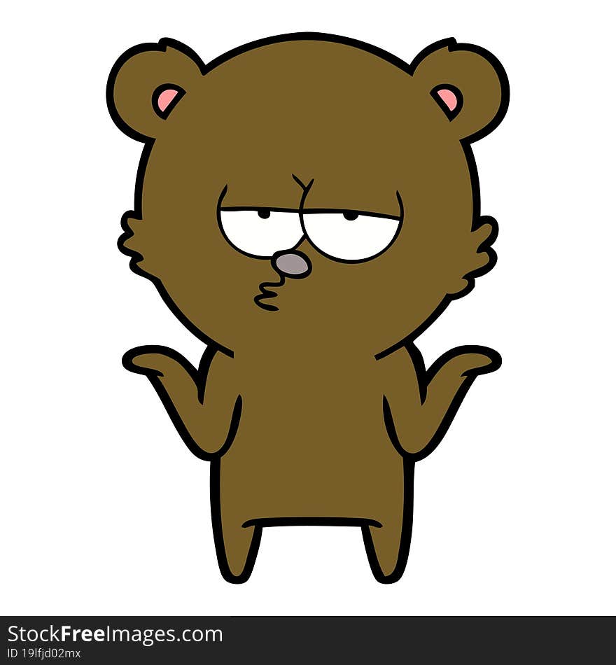 bored bear cartoon shrugging. bored bear cartoon shrugging