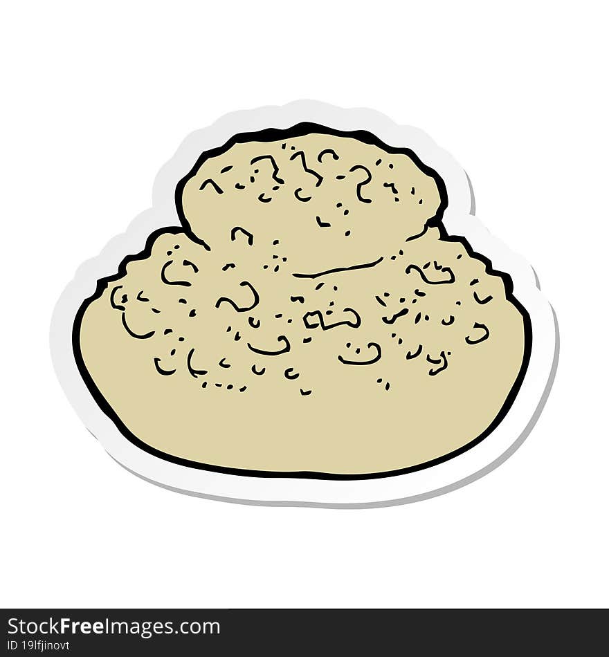 sticker of a cartoon bread