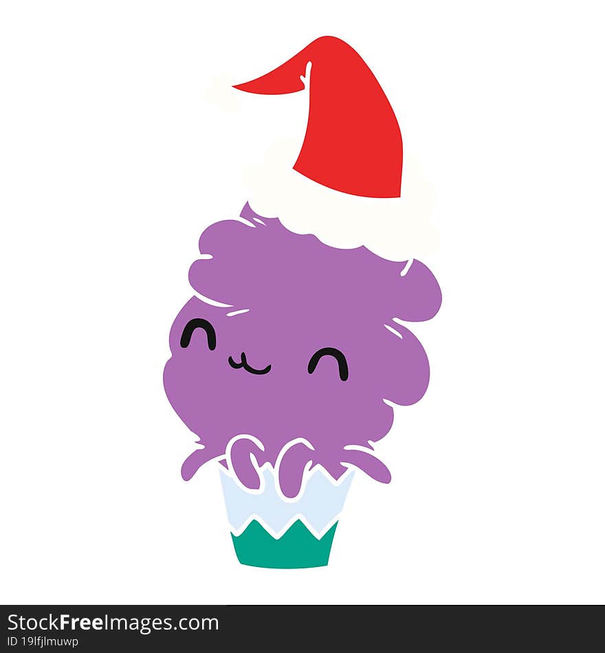 christmas cartoon of kawaii muffin