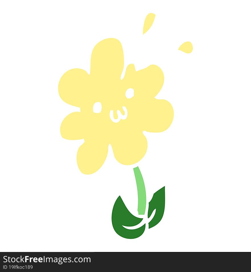 flat color style cartoon flower