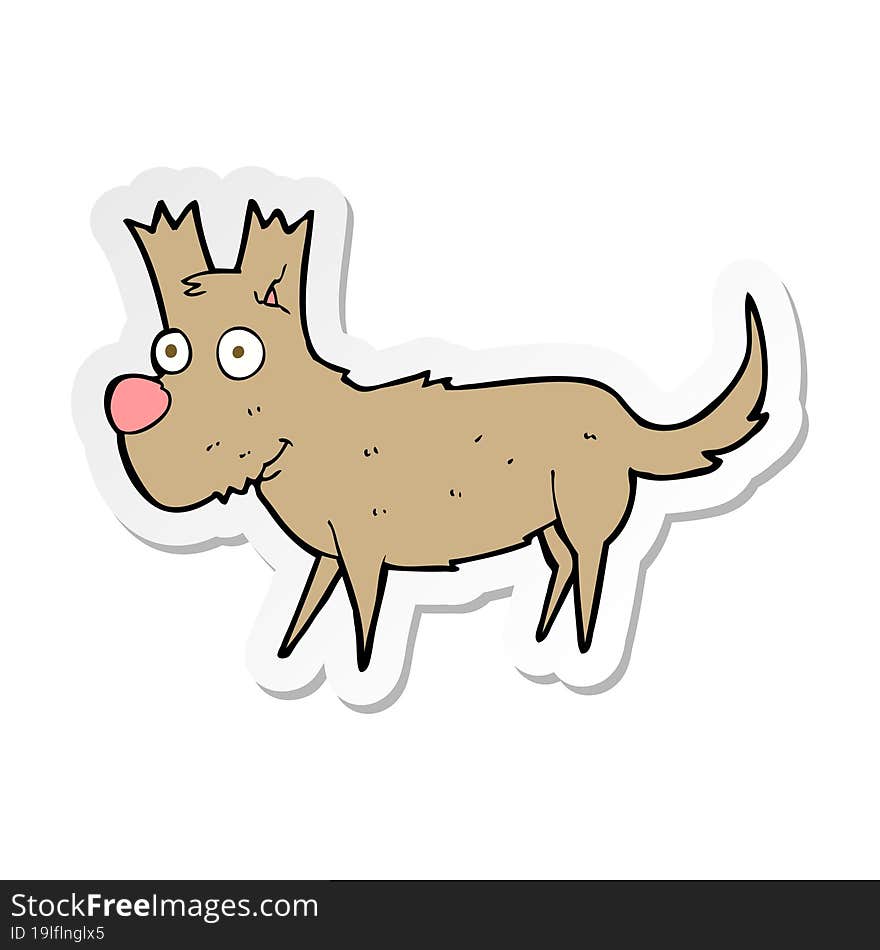 sticker of a cartoon cute little dog