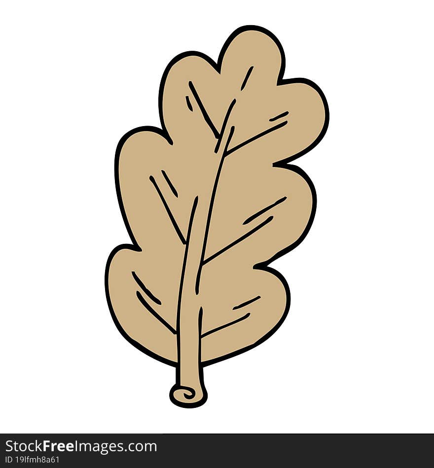 cartoon doodle leaf