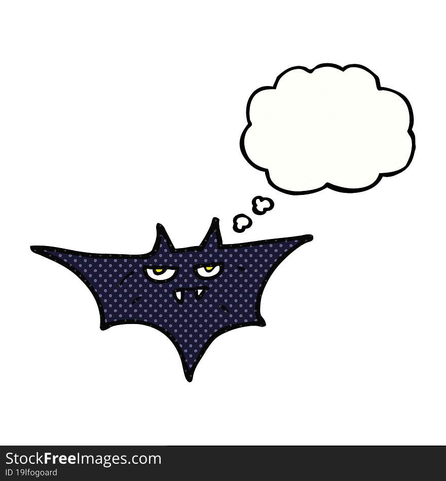 thought bubble cartoon halloween bat