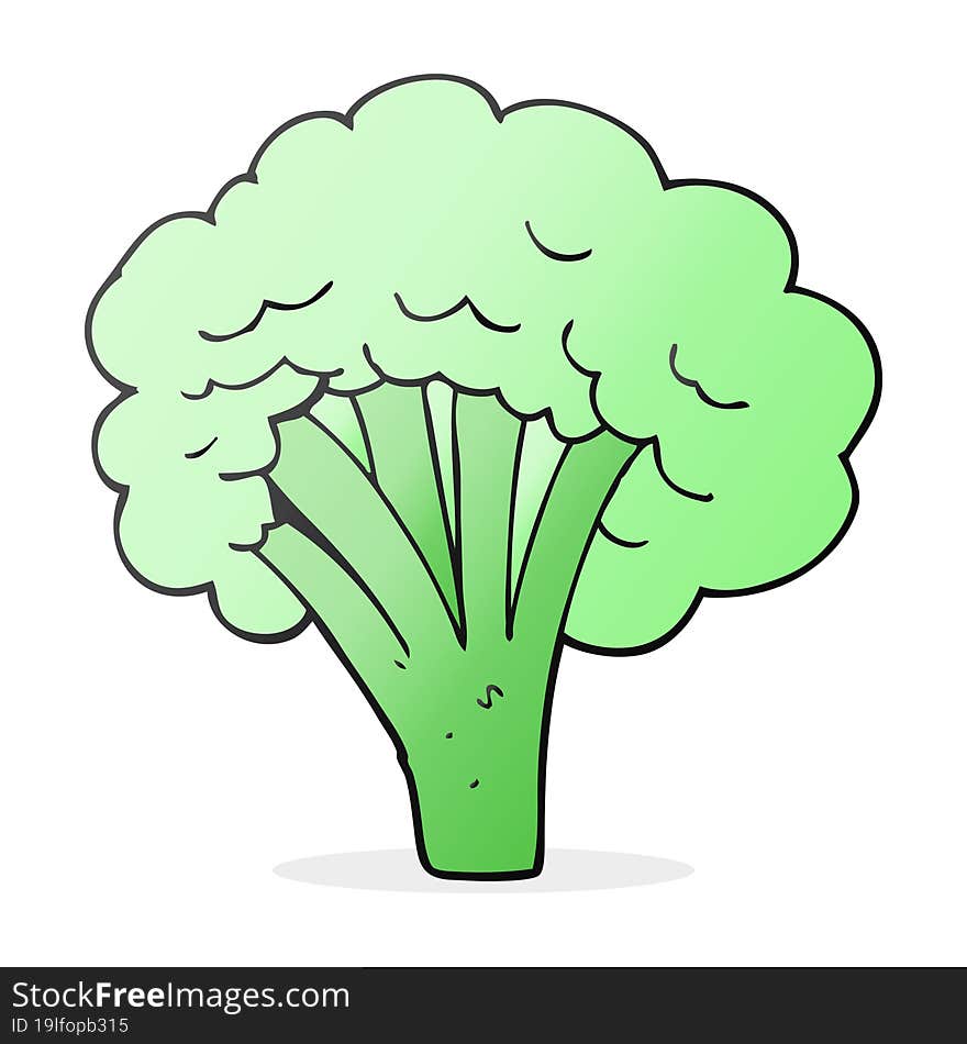 freehand drawn cartoon broccoli