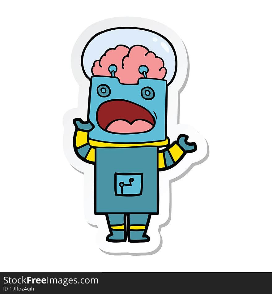 sticker of a cartoon robot