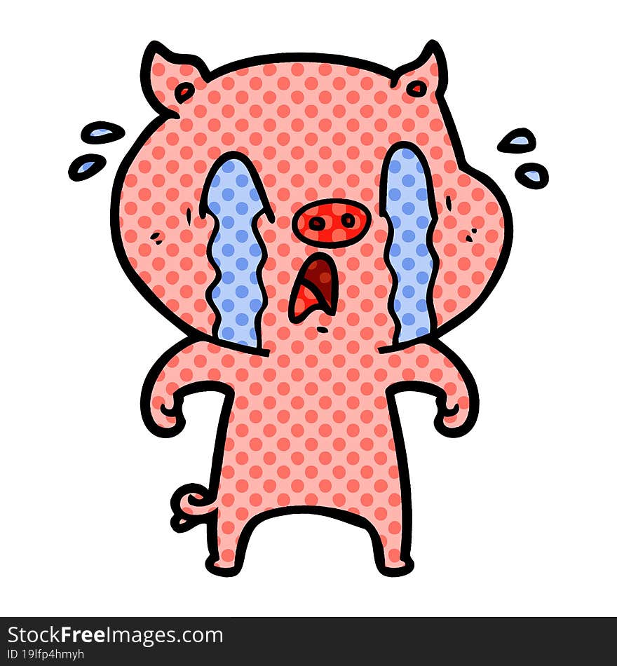 crying pig cartoon. crying pig cartoon