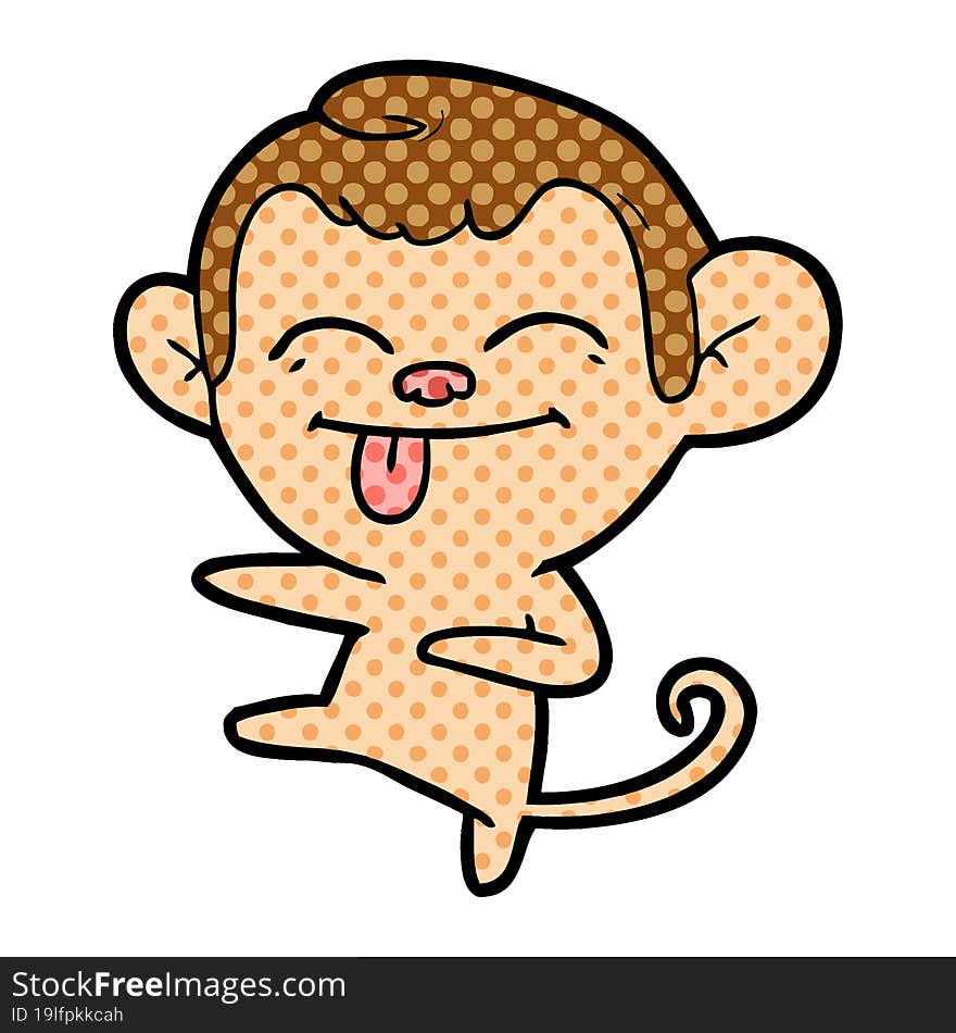 funny cartoon monkey pointing. funny cartoon monkey pointing