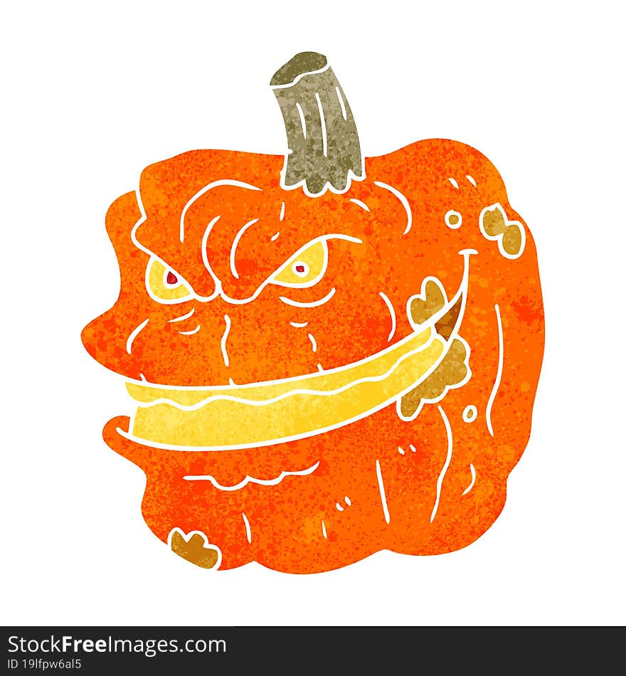 Retro Cartoon Spooky Pumpkin