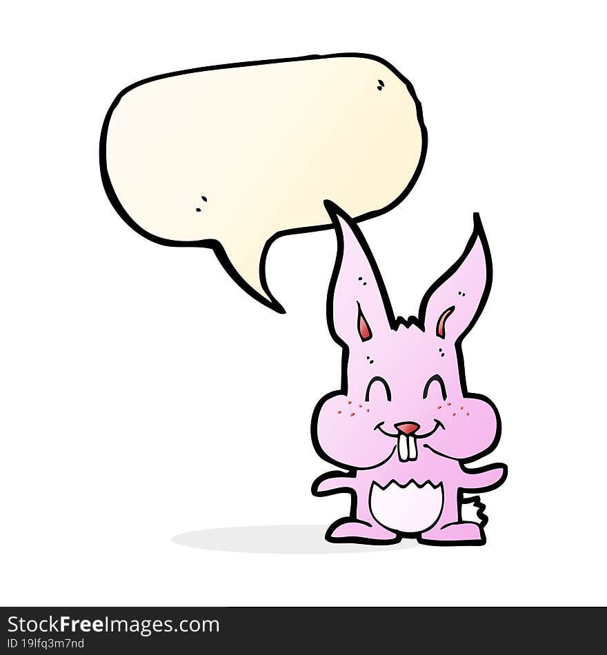 cartoon rabbit with speech bubble