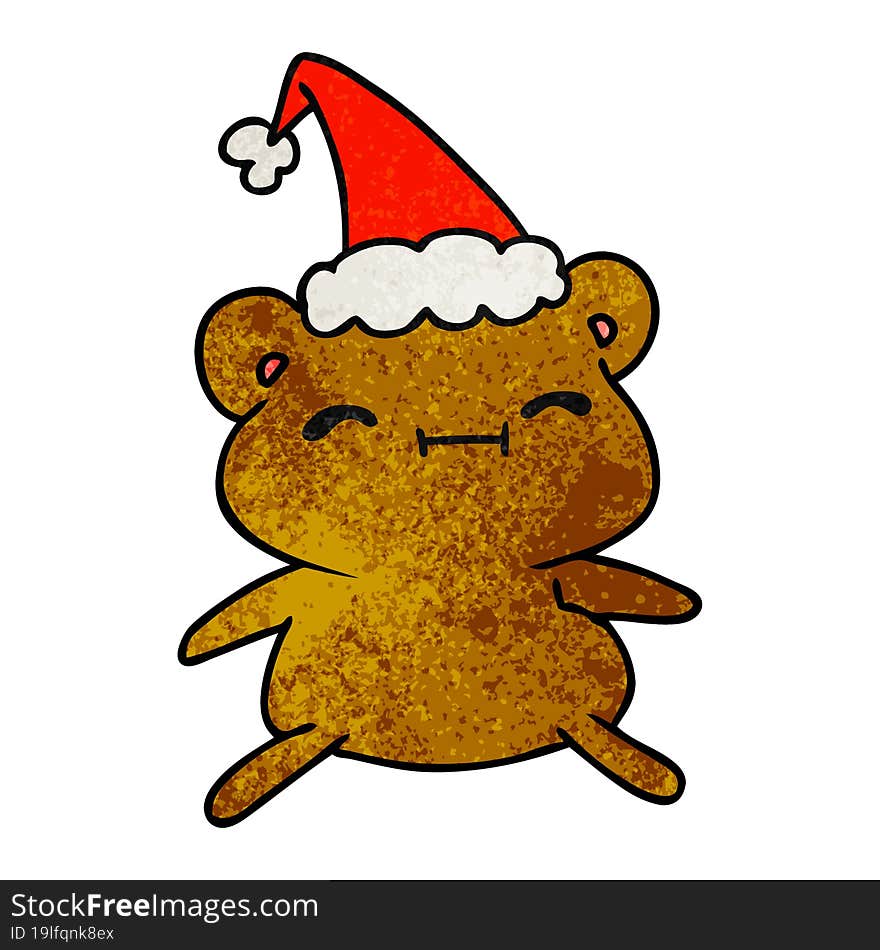 christmas textured cartoon of kawaii bear