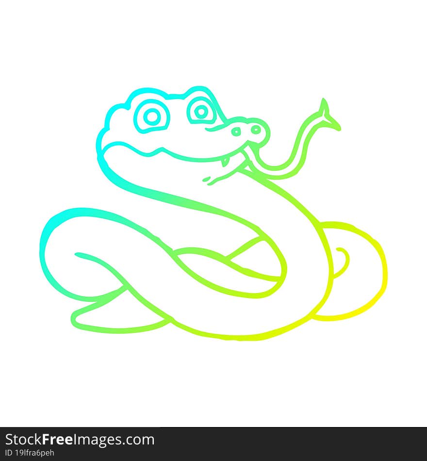 cold gradient line drawing cartoon snake