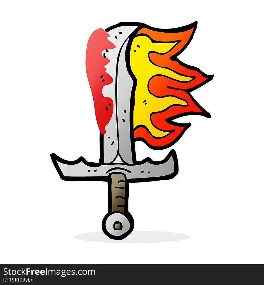 cartoon bloody sword