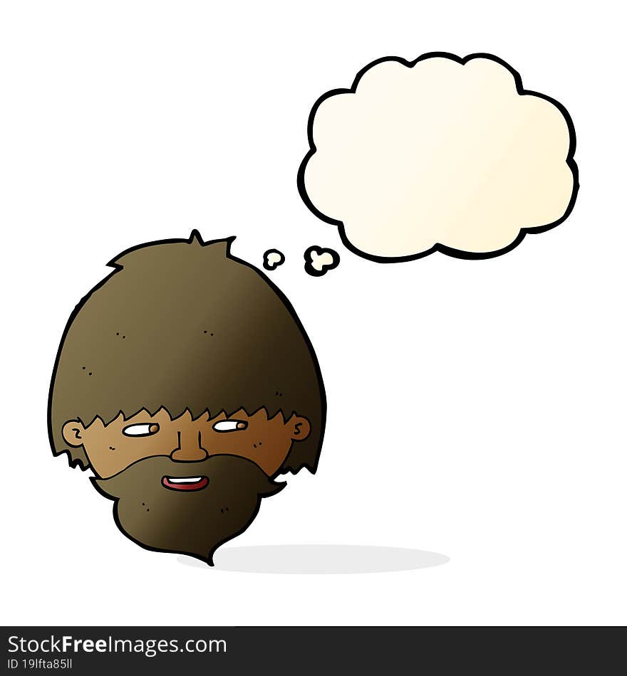 Cartoon Bearded Man With Thought Bubble