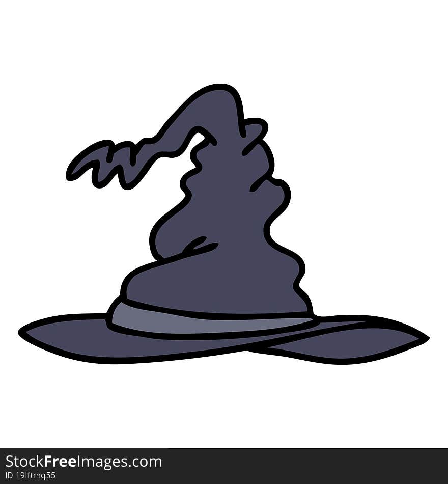 cartoon of a spooky witch hat