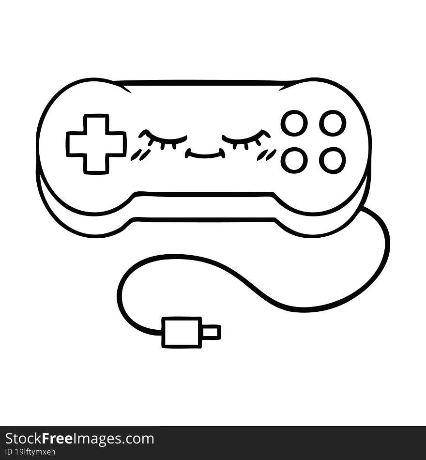 line drawing cartoon game controller