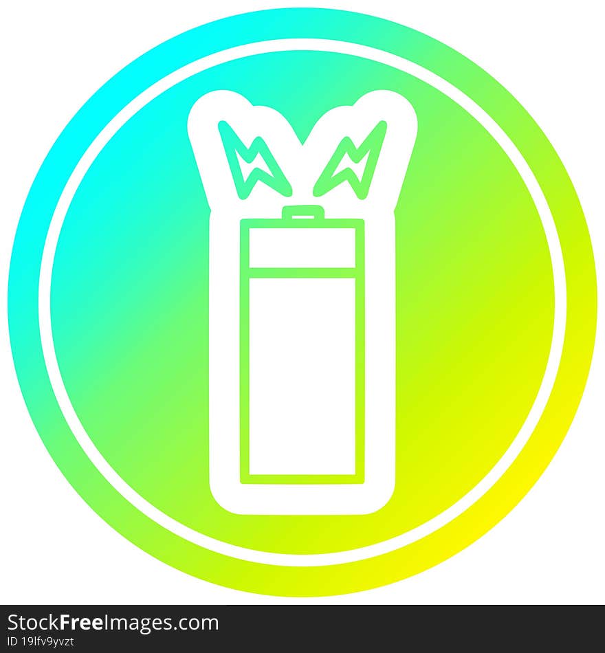 battery circular in cold gradient spectrum