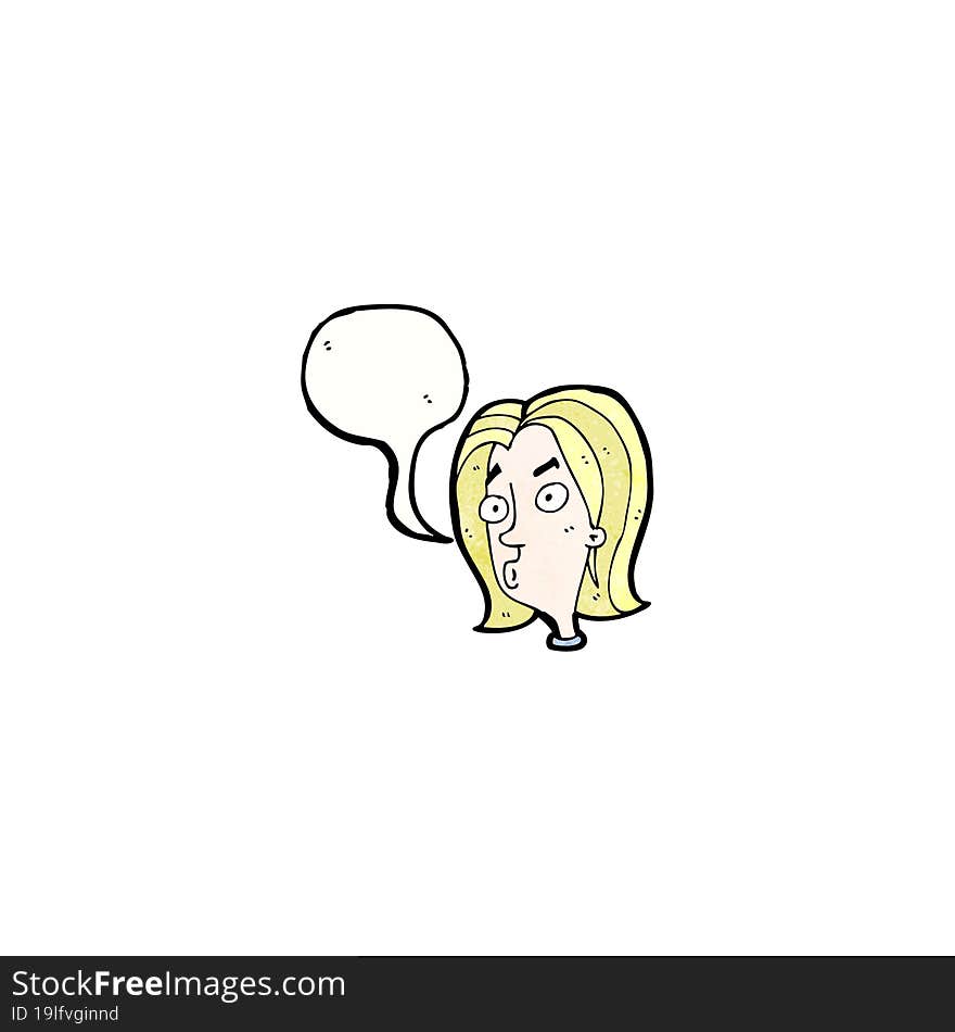 cartoon curious woman face