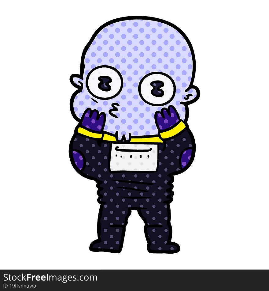 cartoon weird bald spaceman. cartoon weird bald spaceman