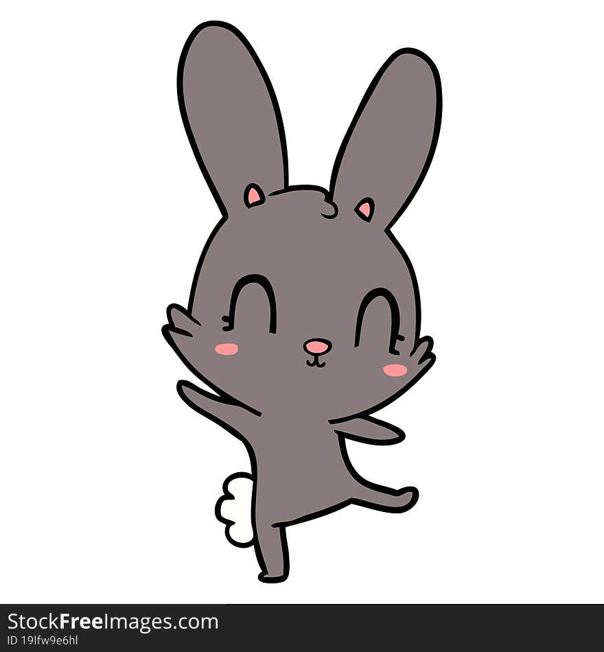 cute cartoon rabbit dancing. cute cartoon rabbit dancing