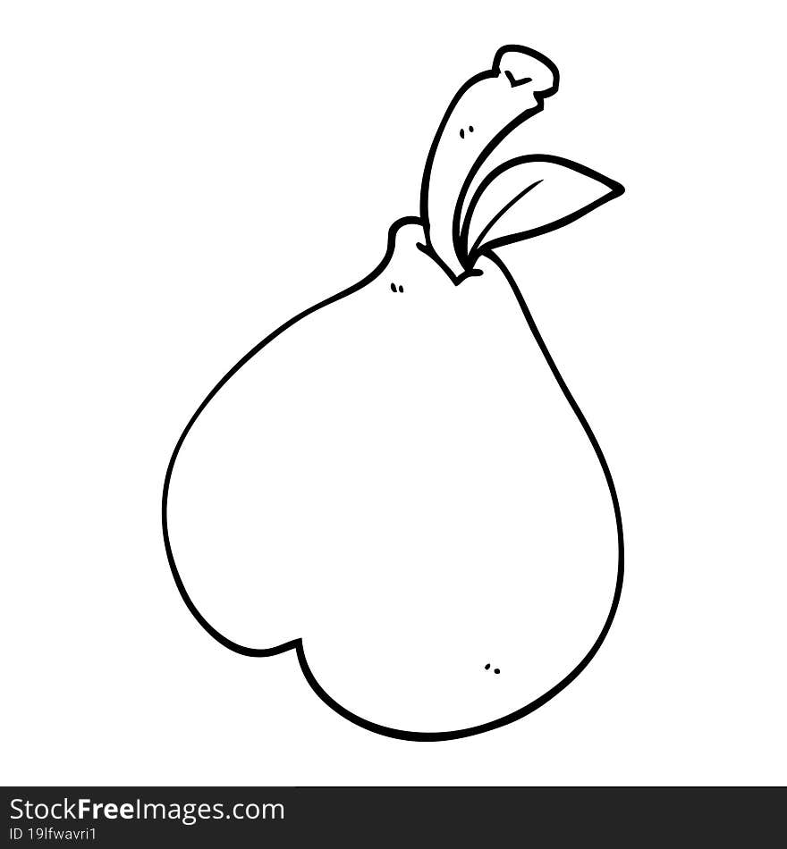 line drawing cartoon of a pear