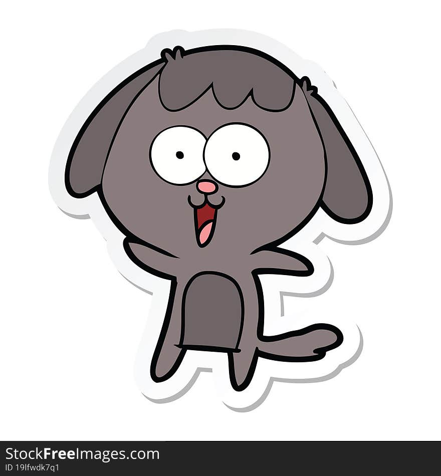 sticker of a cute cartoon dog