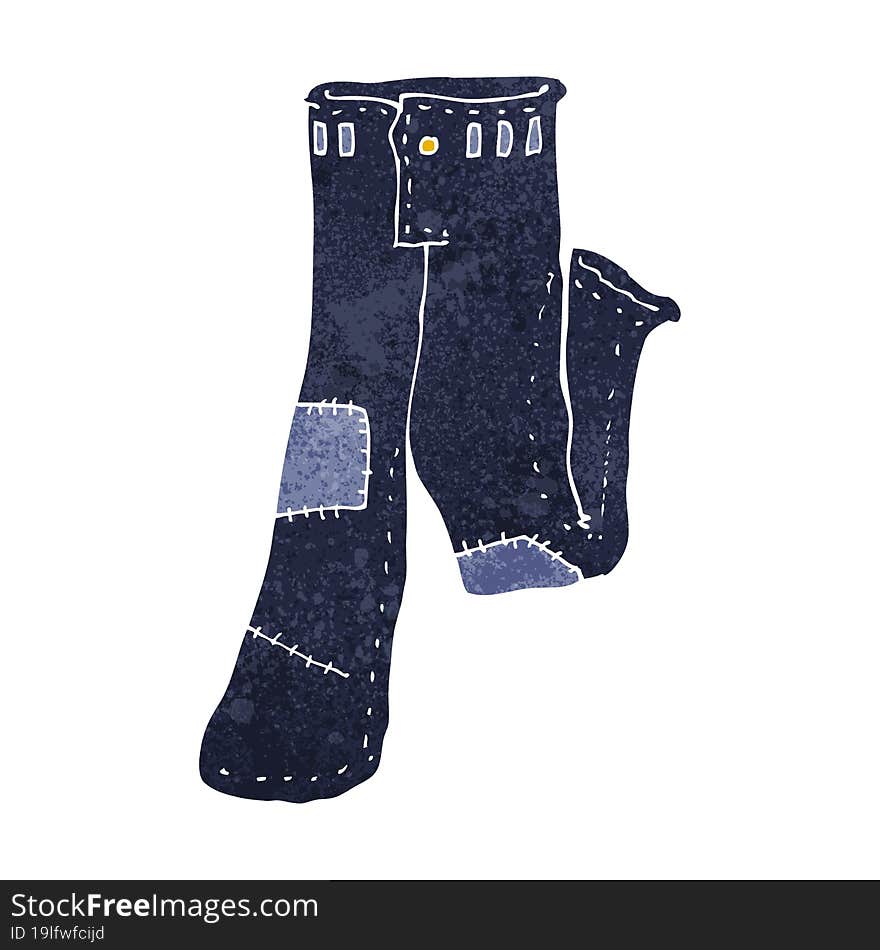 cartoon patched old jeans