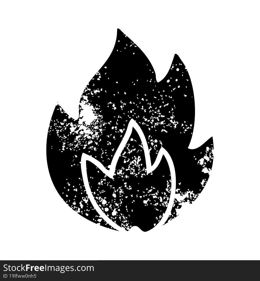 distressed symbol fire