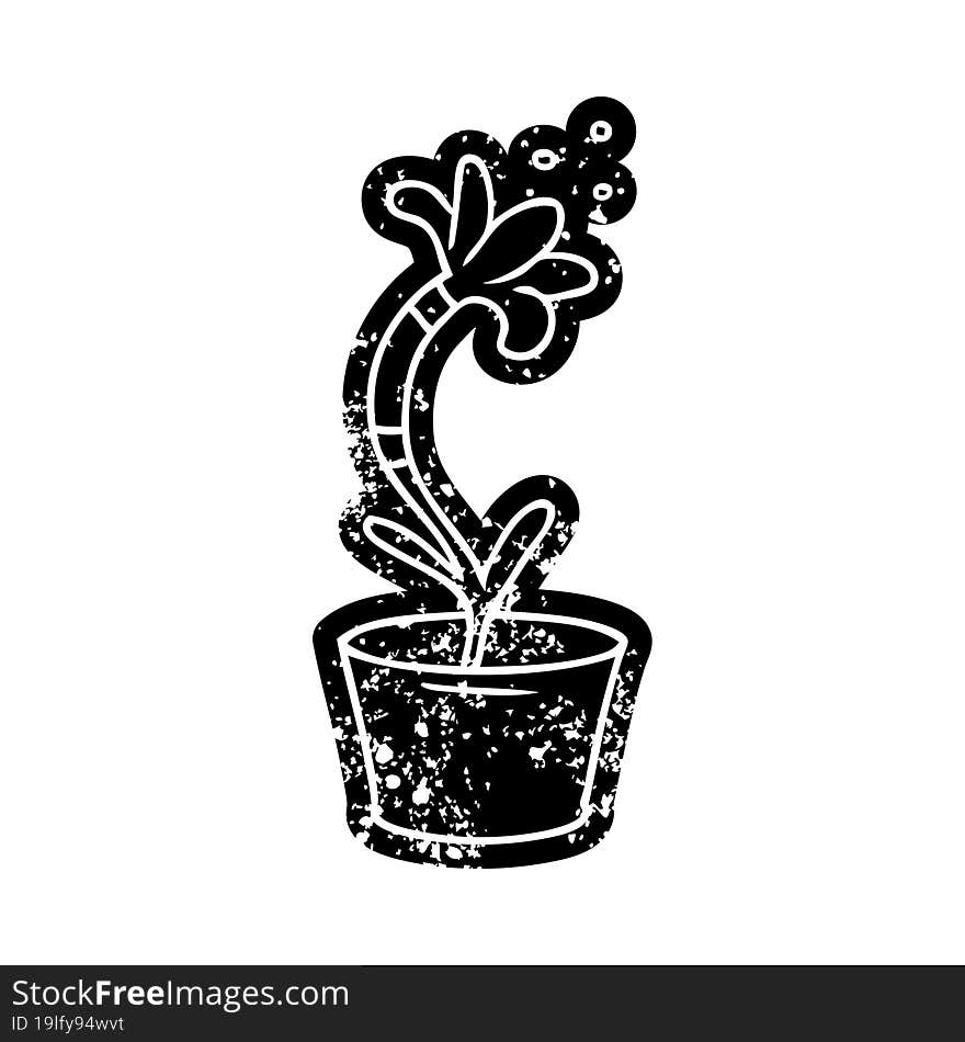 Grunge Icon Drawing Of A House Plant