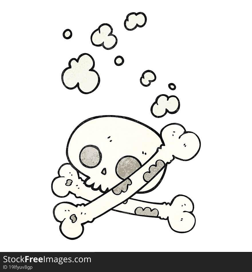 freehand drawn texture cartoon old pile of bones