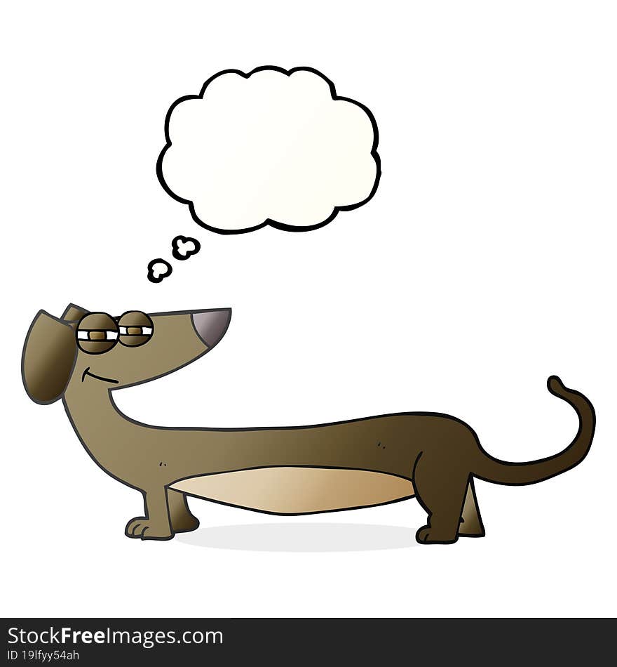 thought bubble cartoon dachshund