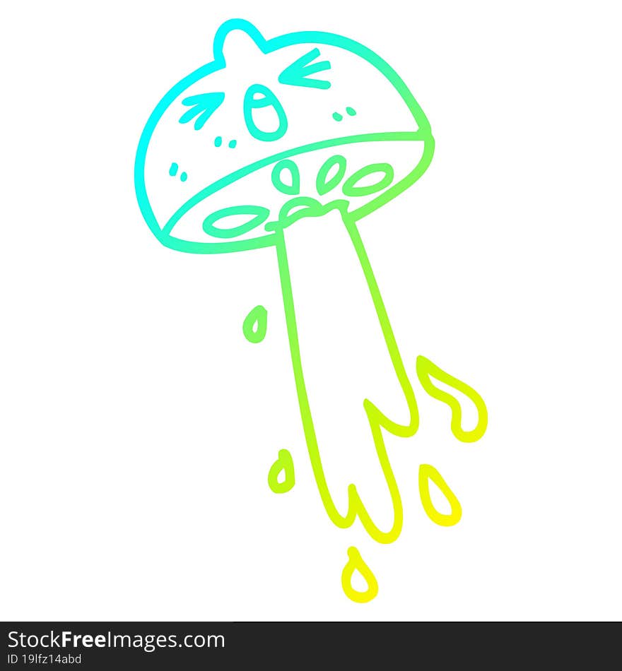 Cold Gradient Line Drawing Cartoon Squirting Lemon