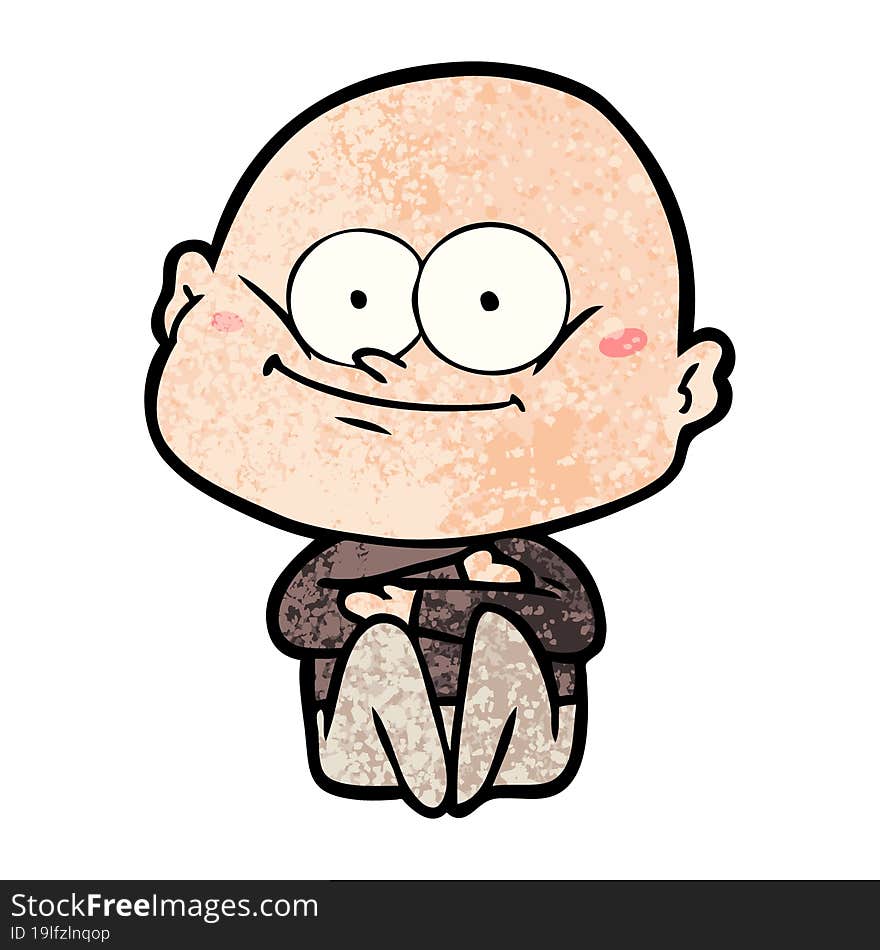 cartoon bald man staring. cartoon bald man staring