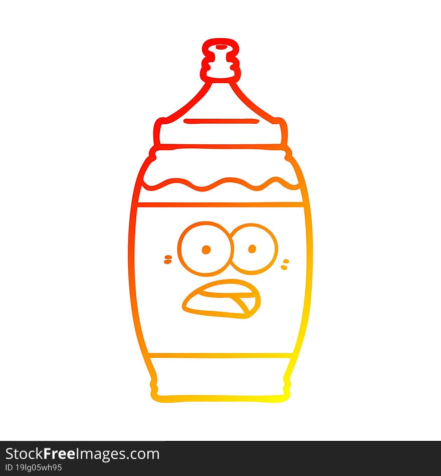 warm gradient line drawing cartoon sports drink