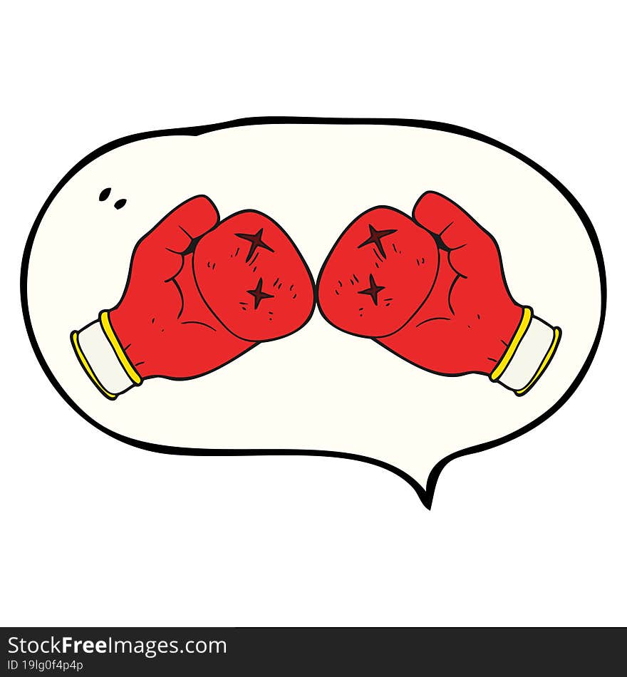 speech bubble cartoon boxing glove