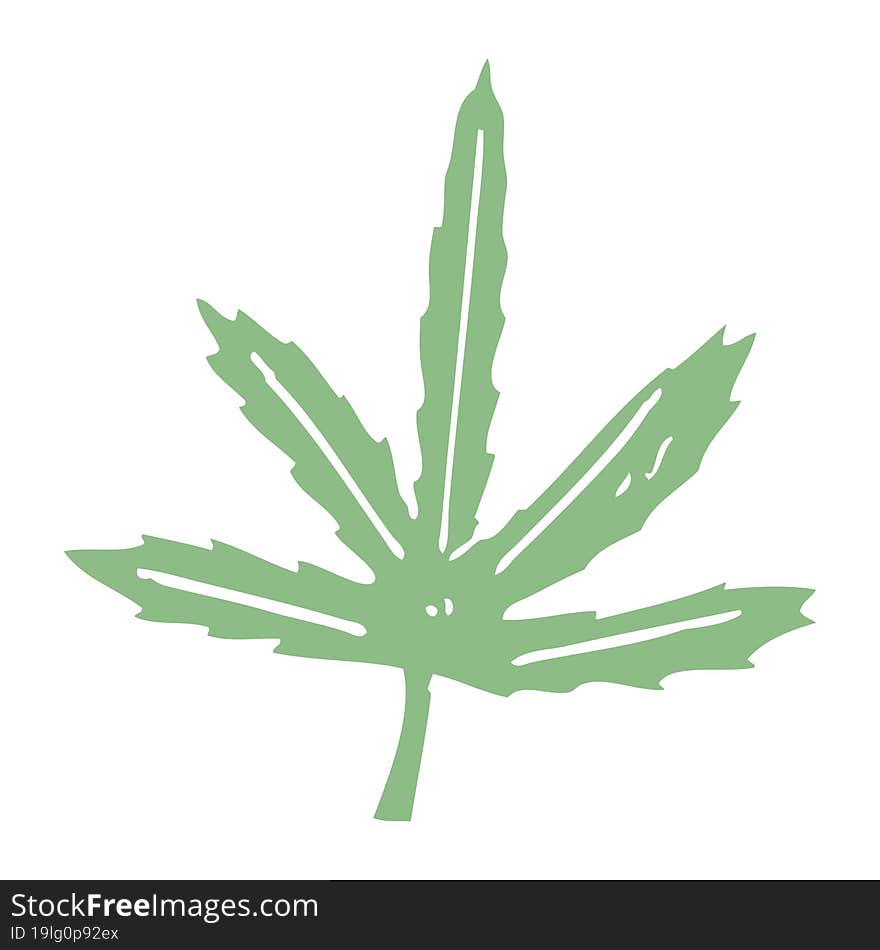 Cartoon Doodle Marijuana Leaf