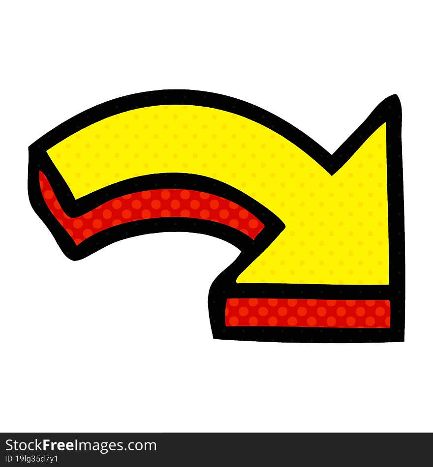 Comic Book Style Cartoon Directional Arrow