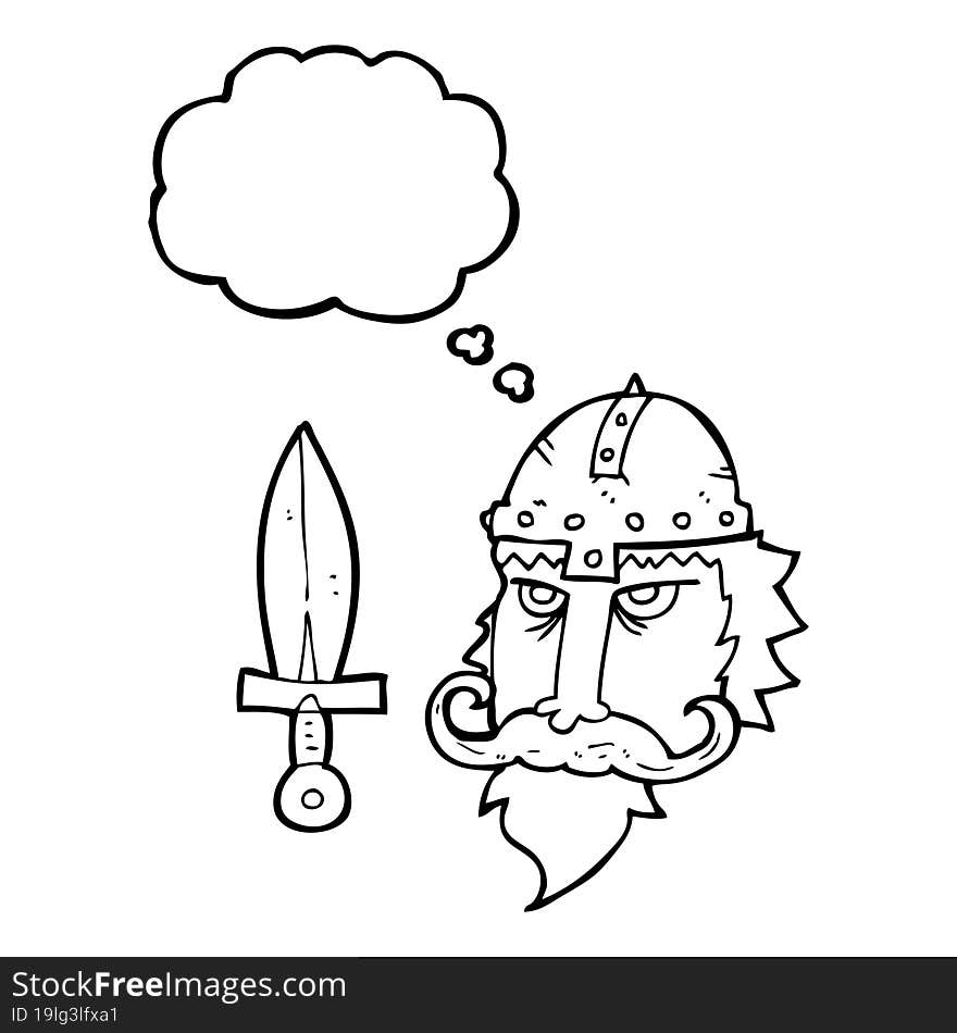 Thought Bubble Cartoon Viking Warrior