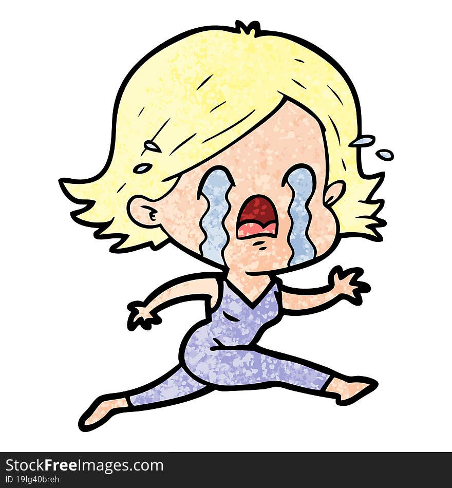 cartoon woman crying. cartoon woman crying