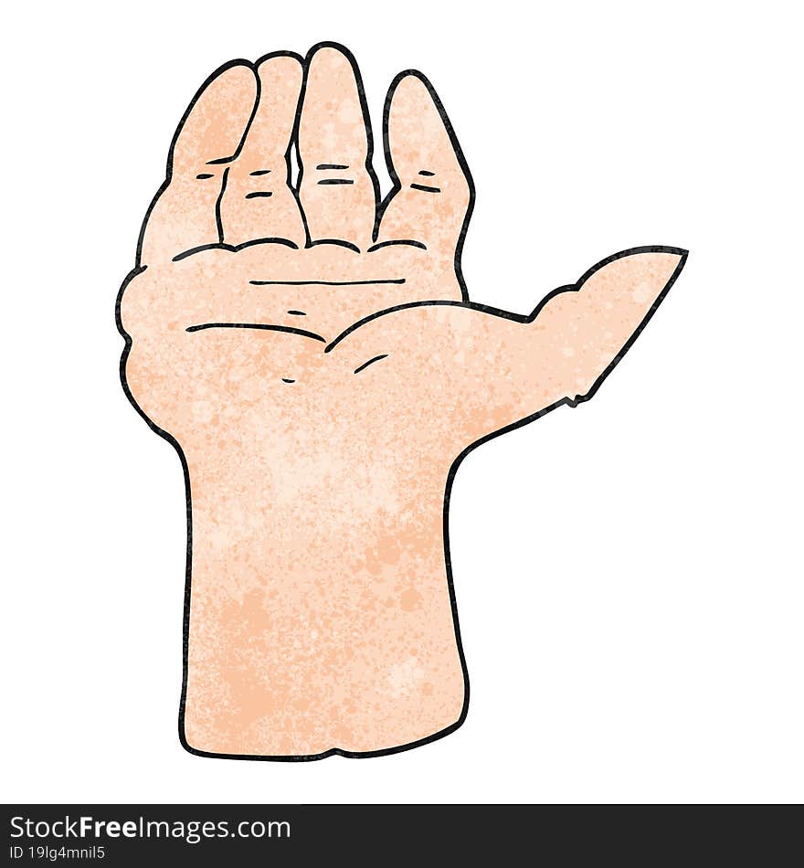 textured cartoon open hand