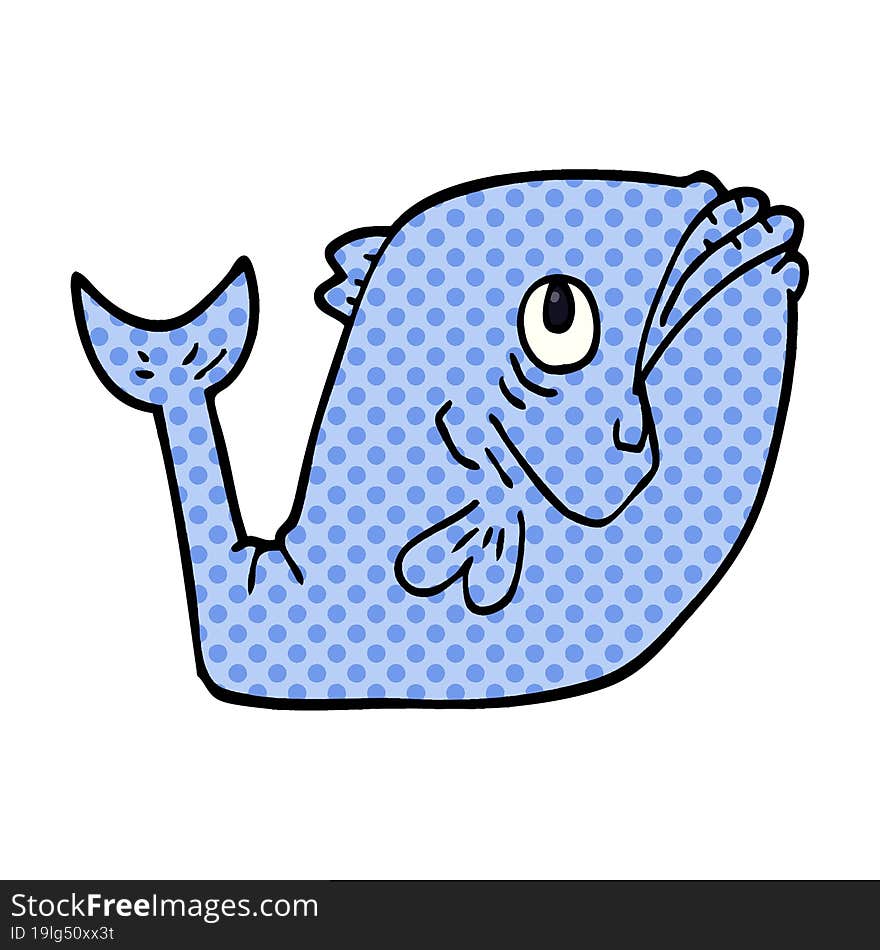 funny cartoon doodle fish