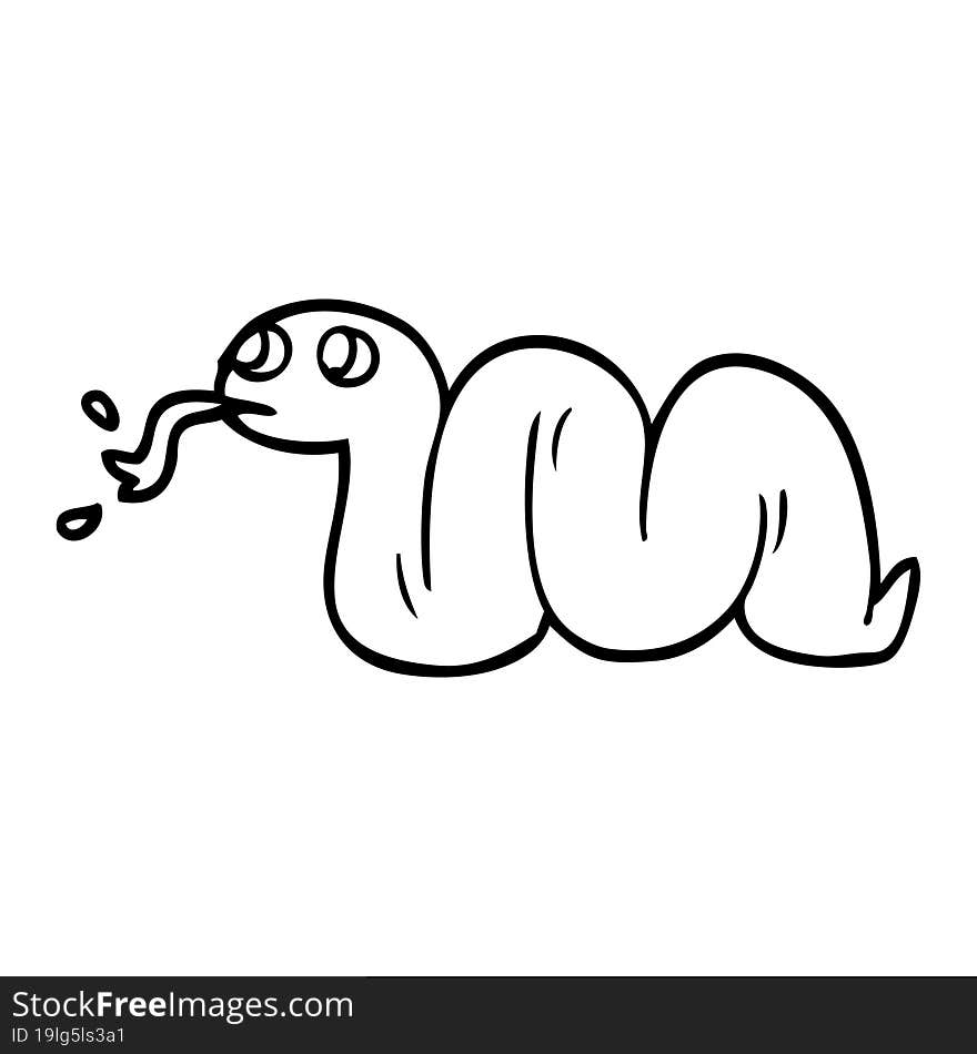 Line Drawing Cartoon Snake