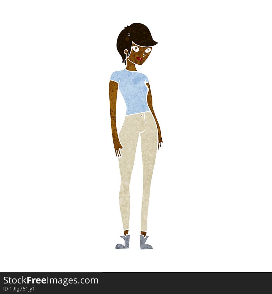 cartoon modern attractive woman